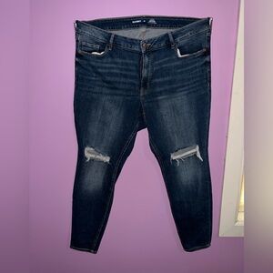 Dark Blue Distressed Women's Jeans